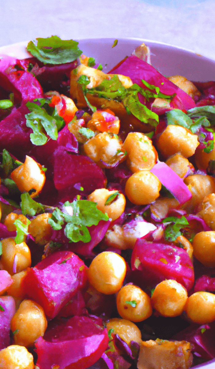 Ballila: Chickpea and beet root salad